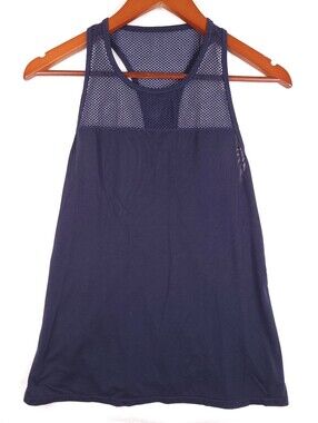 Athleta Mesh Panel Racerback Tank Blue S Airy Essence